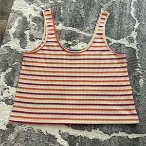 16 - Primark Pink and Yellow Striped Tank Top
